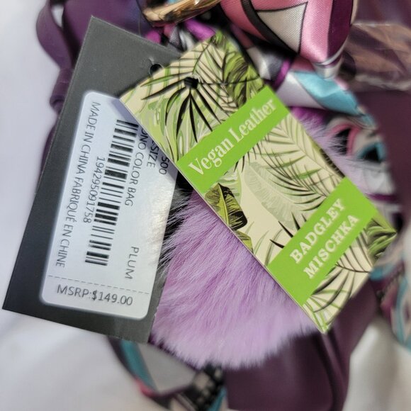 Badgley Mischka Purple Slouchy Women’s Crossbody Handbag w/ Bow~Non-Smkng ~ NWT - Picture 3 of 10